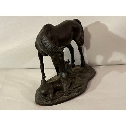 223 - David Geenty Heredities  DG12 Bronze resin figurine of a horse and Foal.