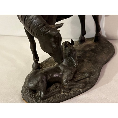 223 - David Geenty Heredities  DG12 Bronze resin figurine of a horse and Foal.