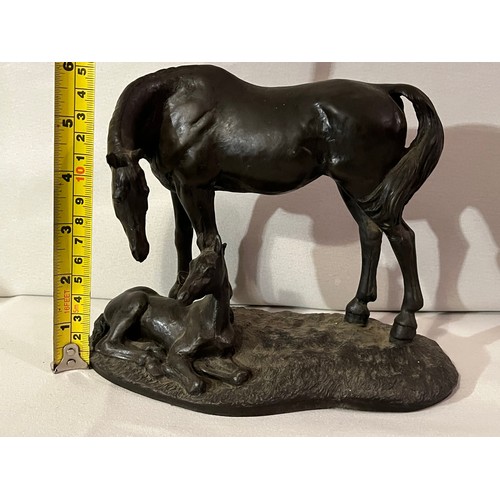 223 - David Geenty Heredities  DG12 Bronze resin figurine of a horse and Foal.