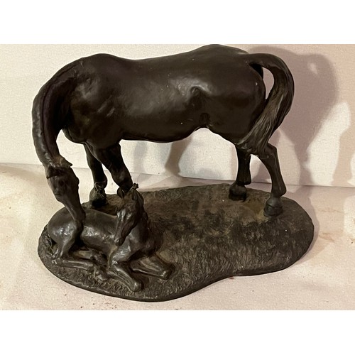 223 - David Geenty Heredities  DG12 Bronze resin figurine of a horse and Foal.