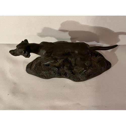 225 - Heredities by Jean Spouse Bronze resin figurine of a Pointer dog