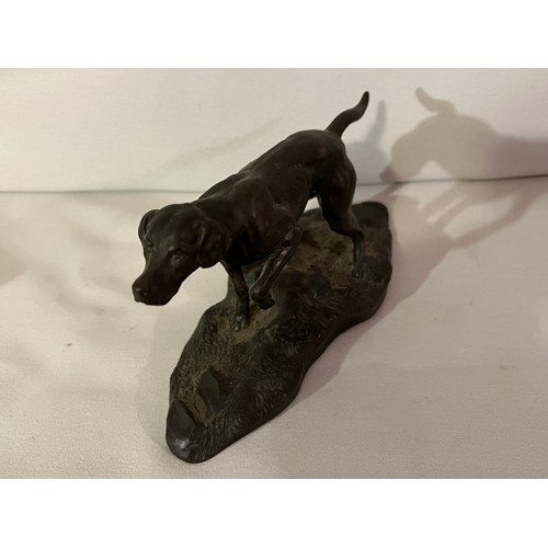 225 - Heredities by Jean Spouse Bronze resin figurine of a Pointer dog