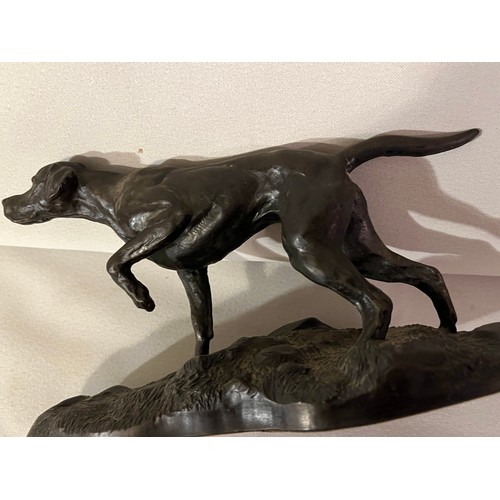 225 - Heredities by Jean Spouse Bronze resin figurine of a Pointer dog