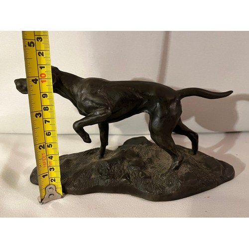 225 - Heredities by Jean Spouse Bronze resin figurine of a Pointer dog