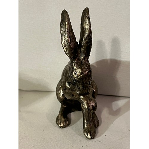 231 - Gold coloured resin hare figurine, possibly Firth.