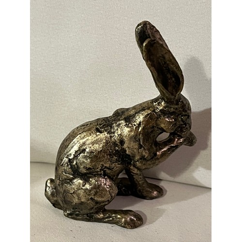 231 - Gold coloured resin hare figurine, possibly Firth.