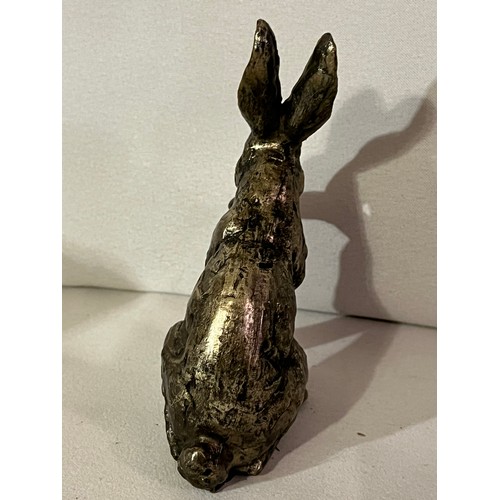 231 - Gold coloured resin hare figurine, possibly Firth.