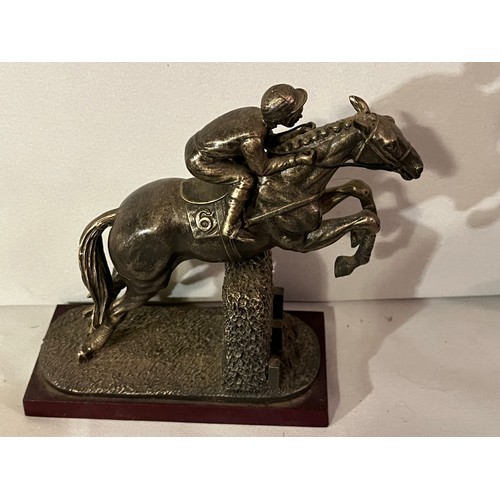 236 - Bronze resin Desert Orchid racehorse figurine