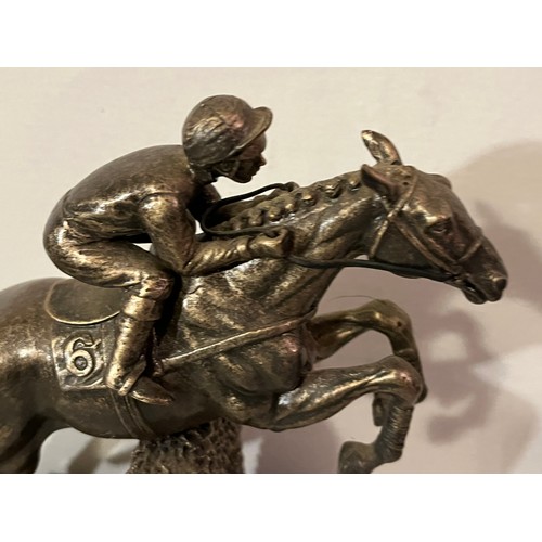 236 - Bronze resin Desert Orchid racehorse figurine