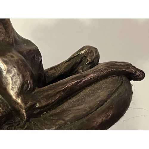 243 - Fiesta bronze resin figurine of a seated Greyhound