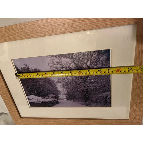 247 - Picture frame with photo of a snowy lane