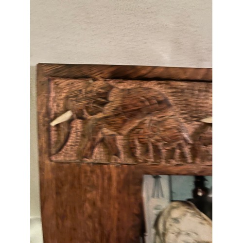 248 - Tribal art Photo frame with picture of a great Dane dog