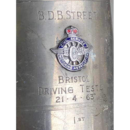 255 - Pewter half pint tankard for the Cival Service Motoring Association. Trophy for 1963 BDB Street Bris... 