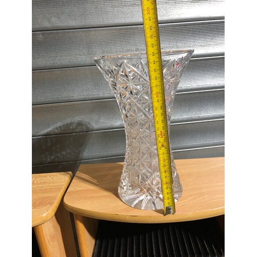 315 - Cut crystal vase with no chips or cracks.