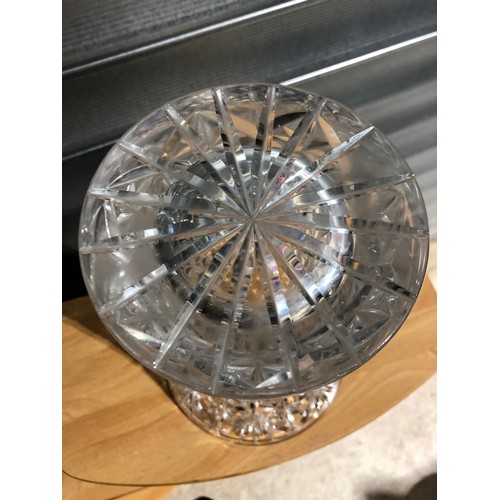 315 - Cut crystal vase with no chips or cracks.