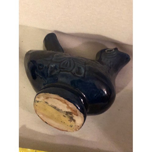 323 - Whistling blue ceramic bird