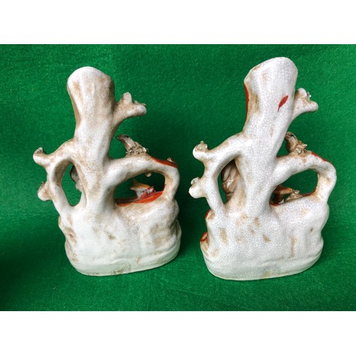 404 - Pair of Staffordshire Flat back spill Vases.