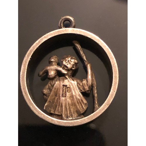 94 - Silver hallmarked and tested St. Christopher pendant