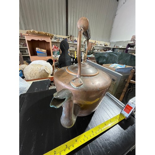 247 - Antique copper early Victorian kettle