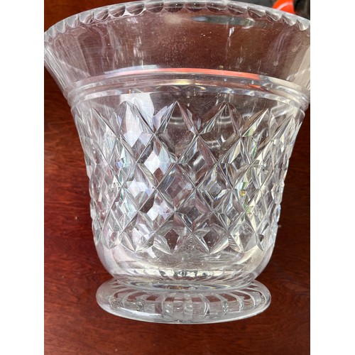 401 - Antique Angalo Irish flared crystal glass vase