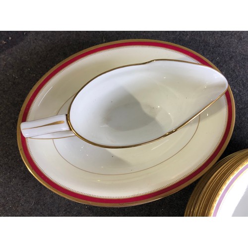 577 - Antique Minton soup bowls and gravy boat