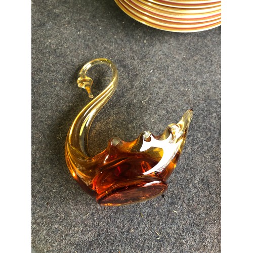 578 - Whitefriars coloured glass swan