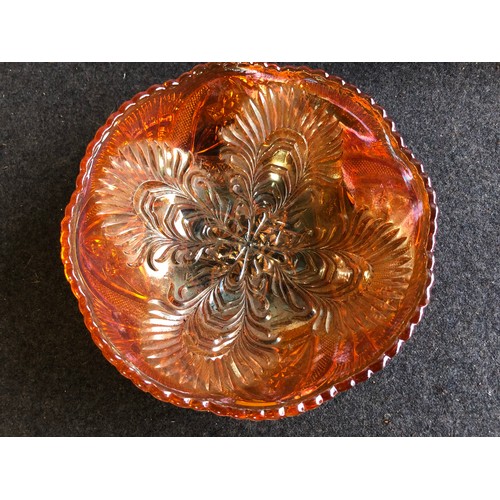 579 - Carnival glass art deco bowl