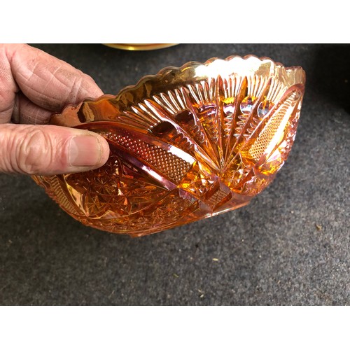 579 - Carnival glass art deco bowl