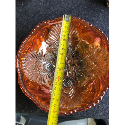 579 - Carnival glass art deco bowl