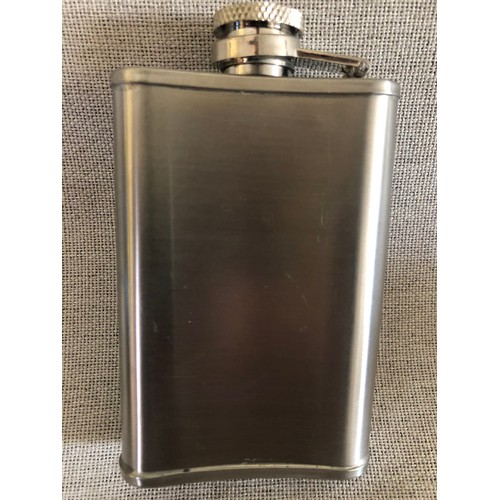 753 - Glenmorangie hip flask. Stainless steel