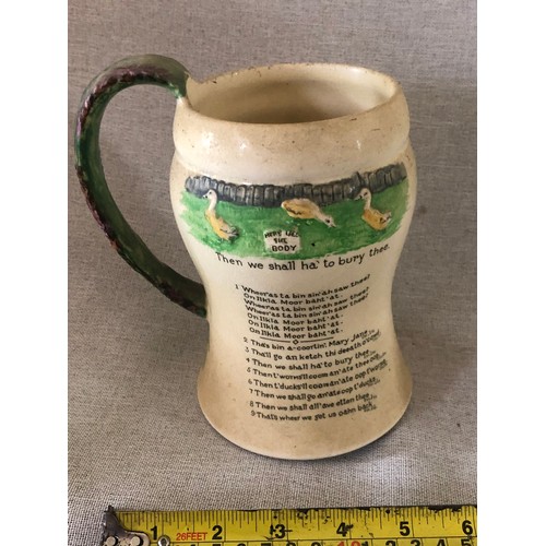 772 - Crown Devon Fieldings. Musical tankard On Ilkla Moor Baht’At.