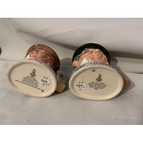 837 - Set of 2 Royal Doulton limited edition of 2000 toby jugs