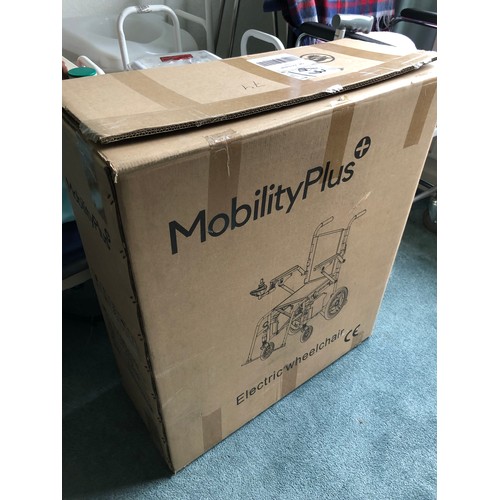 850 - Featherlite 22kg Electric powered wheelchair .  Hardly used with original box. Size 68x28x78