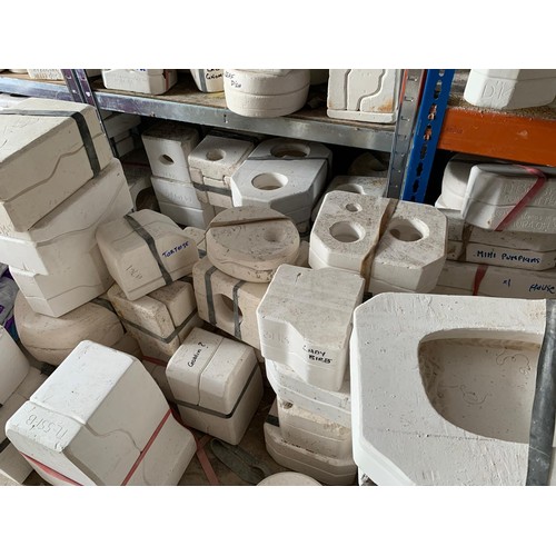 854 - 300 ceramic slip moulds for the production of garden figurines. Buyer will need a Luton size van to ... 