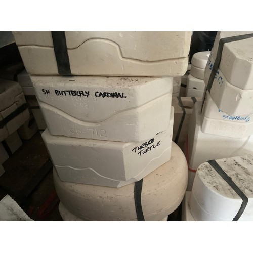 854 - 300 ceramic slip moulds for the production of garden figurines. Buyer will need a Luton size van to ... 