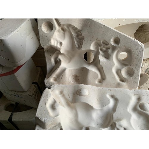 854 - 300 ceramic slip moulds for the production of garden figurines. Buyer will need a Luton size van to ... 