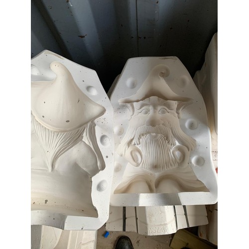 854 - 300 ceramic slip moulds for the production of garden figurines. Buyer will need a Luton size van to ... 