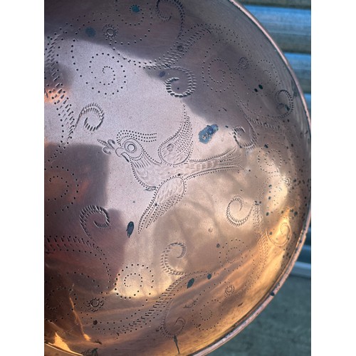 871 - Antique Copper bed warming pan