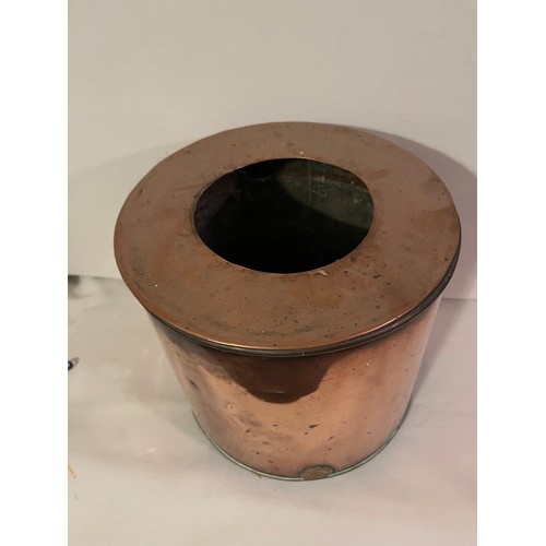 873 - Copper container with lid