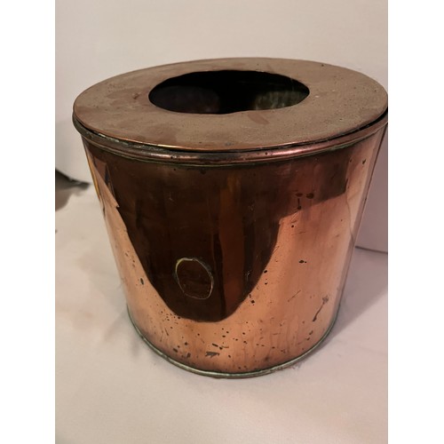 873 - Copper container with lid