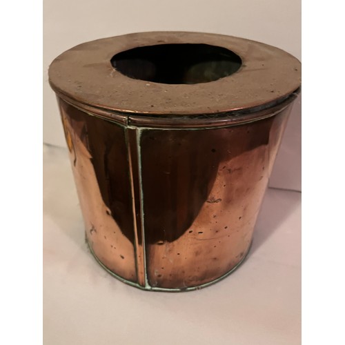 873 - Copper container with lid