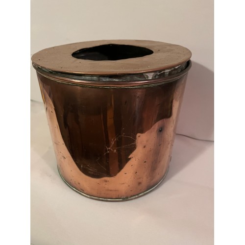 873 - Copper container with lid