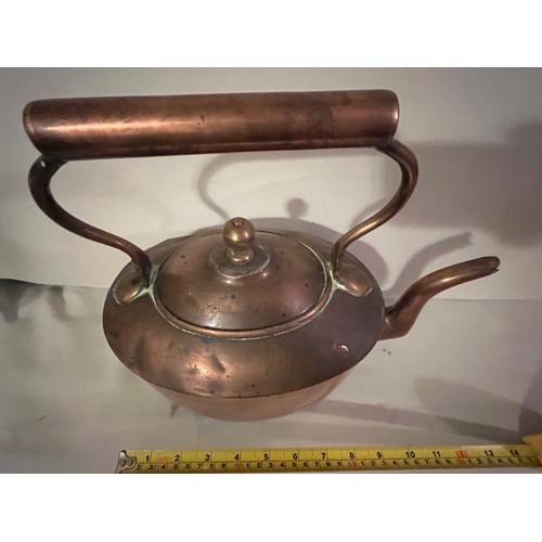 874 - Large Oval  Antique George III Copper kettle. Requires some soldering on the joints