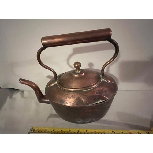 874 - Large Oval  Antique George III Copper kettle. Requires some soldering on the joints