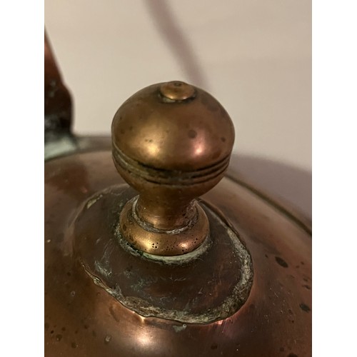 874 - Large Oval  Antique George III Copper kettle. Requires some soldering on the joints