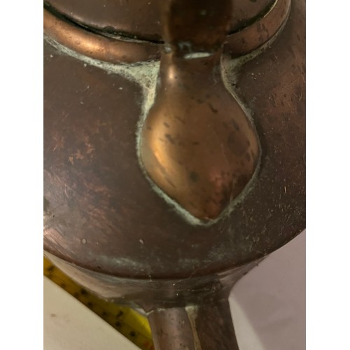 874 - Large Oval  Antique George III Copper kettle. Requires some soldering on the joints