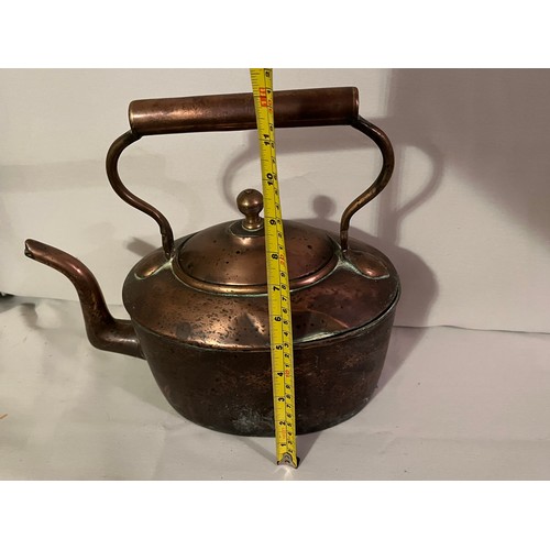 874 - Large Oval  Antique George III Copper kettle. Requires some soldering on the joints