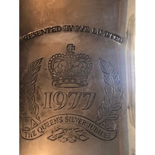 883 - Silver plated tankard.