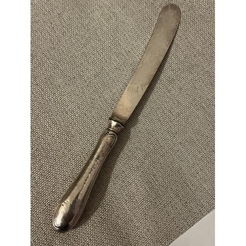 899 - Silver handled butter knife, hallmarked