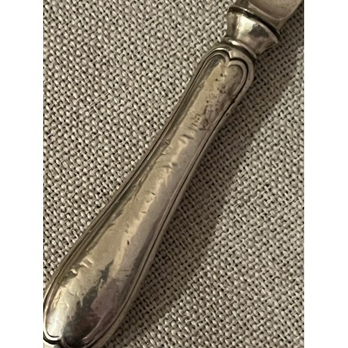 899 - Silver handled butter knife, hallmarked